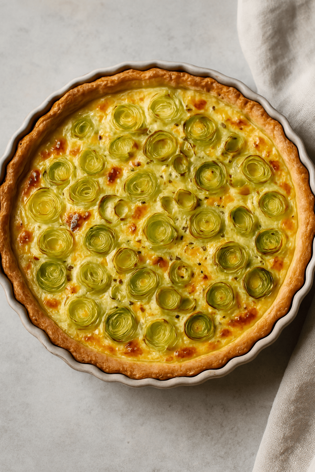 Jarní quiche s&nbsp;pórkem