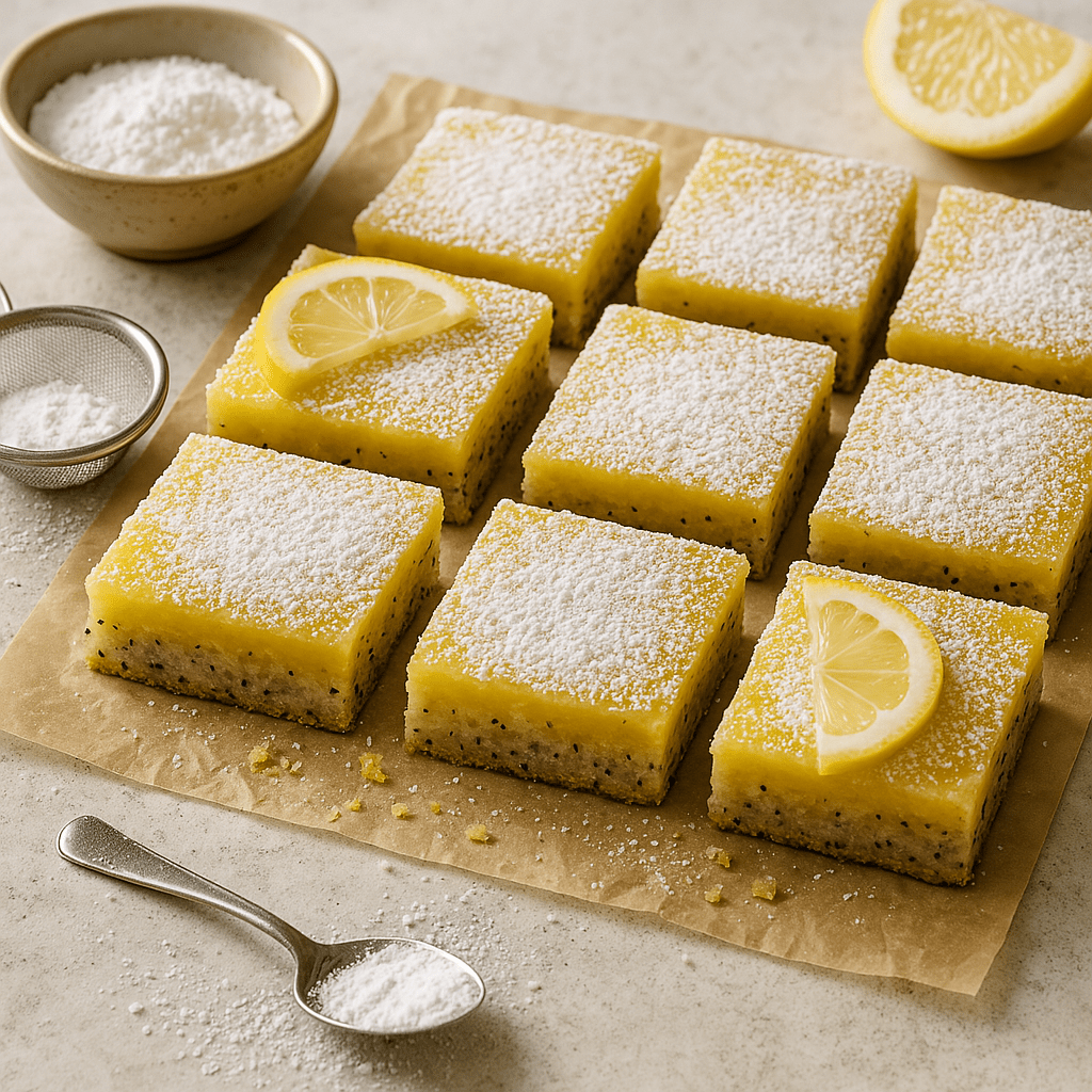 Citronové řezy s tvarohem a&nbsp;mákem